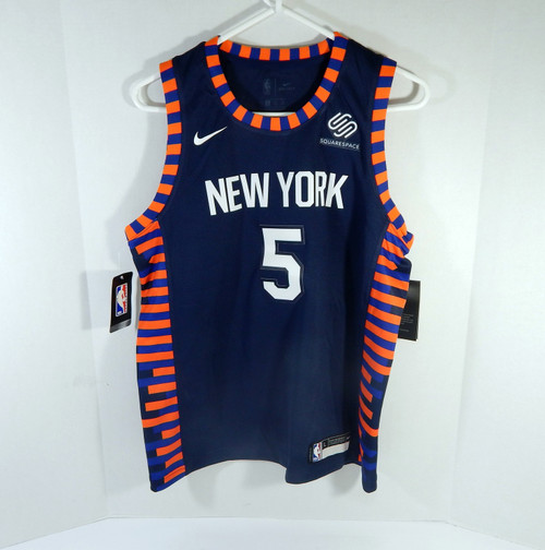 Youth New York Knicks Dennis Smith Jr #5 Navy City Ed Jersey Swingman L Nike NWT
