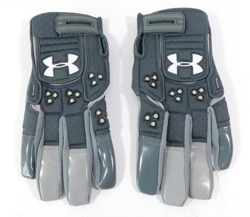 New Under Armour UA Fierce Football Receiver Gloves Size M GRY/CBN/CBN