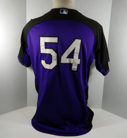 2014-15 Colorado Rockies #54 Game Used Black Jersey BP ST DP02044