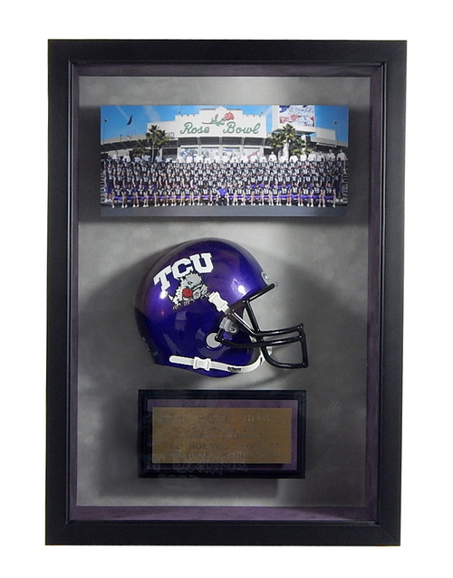 TCU Horned Frogs 2011 Rose Bowl Champions Framed Shadowbox Mini Helmet Photo