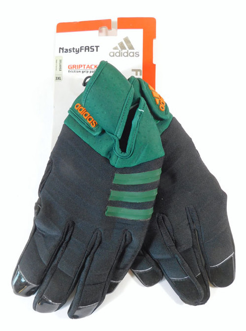 adidas NastyFAST GripTack Lineman Football Glove Green/Black Size 3XL