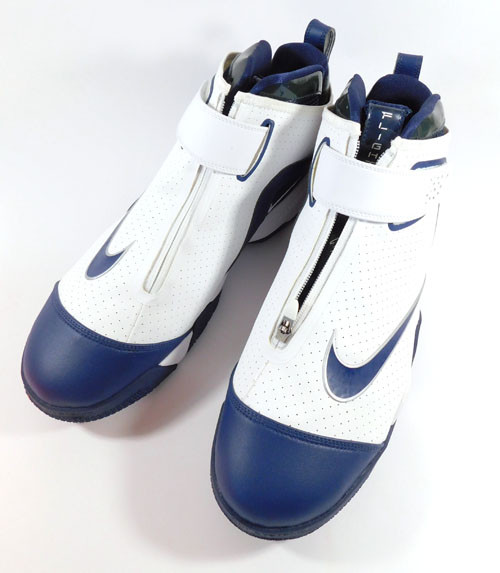 NIKE Air Zoom FlightClub TB Basketball Shoes Size 16 NEW #369087 042 White/Navy