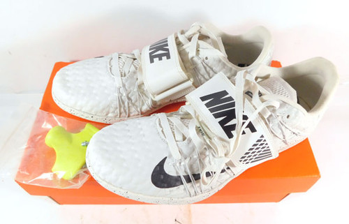 TCU Issued NIKE Triple Jump Elite Flywire Men's Size 7.5 Field Shoe Grey/White