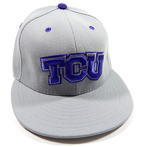 TCU Horned Frogs Pro Line Flexfit Hat Cap Gray Purple Size S