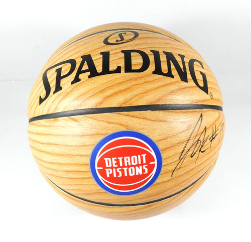 Signed Jahlil Okafor #13 NBA Pistons Autographed Spalding Wood Grain Basketball