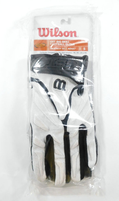 Wilson GST Big Skill Football Glove TackTech 3D Adult Size Small White
