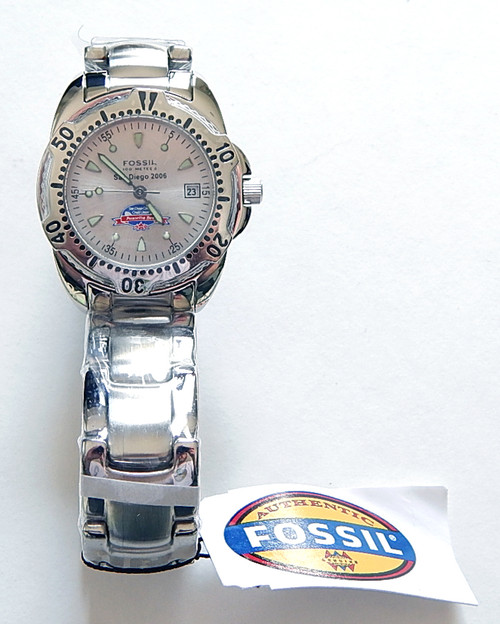 Fossil 2006 Poinsetta Bowl PR-5105 Womens Wrist Watch Stainless Steel In Box