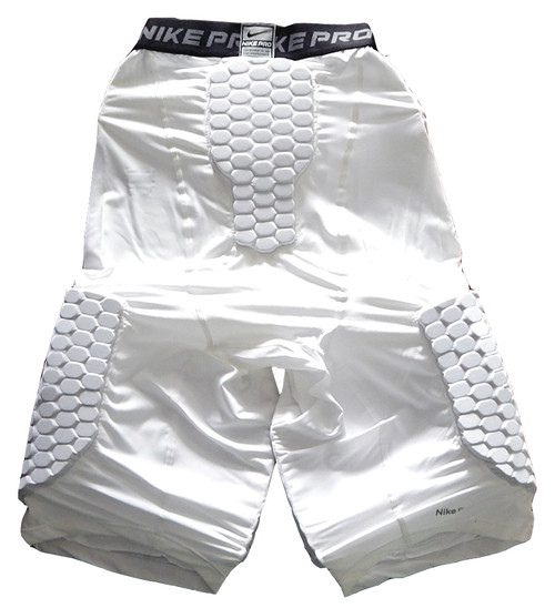 Nike Pro Team Protective Padded Compression Shorts Men XL White Dri-Fit New