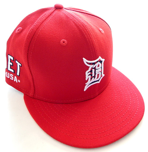 2021 Detroit Tigers 4th of July Edition Red MLB New Era 5950 Fitted Hat 8
