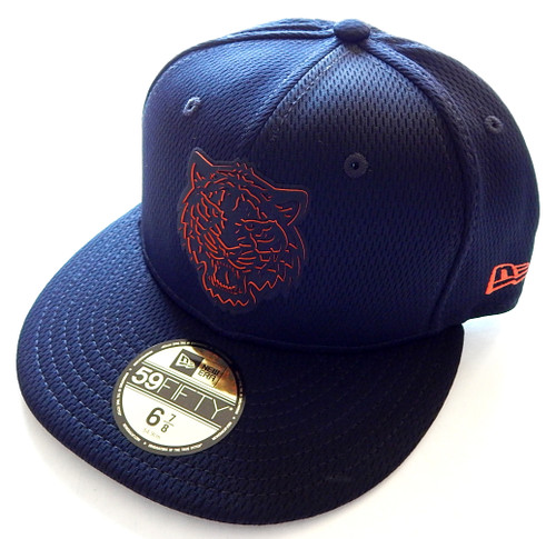Detroit Tigers Clubhouse Black Logo MLB New Era 5950 Fitted Hat Size 6 7/8