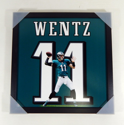Carson Wentz Philadelphia Eagles #11 Licensed Photo Green Framed 14x14