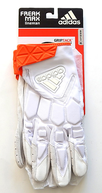 Adidas Freak Max Lineman Miami Hurricanes Team Issued Football Gloves White XL