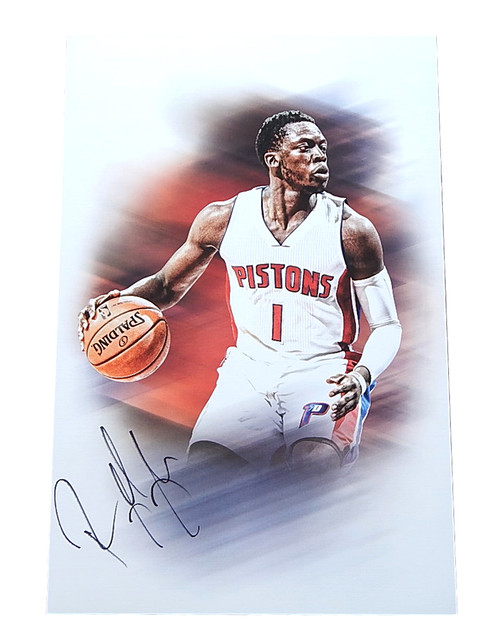 Reggie Jackson Signed 12x18 Lithograph Auto Autograph Detroit Pistons D