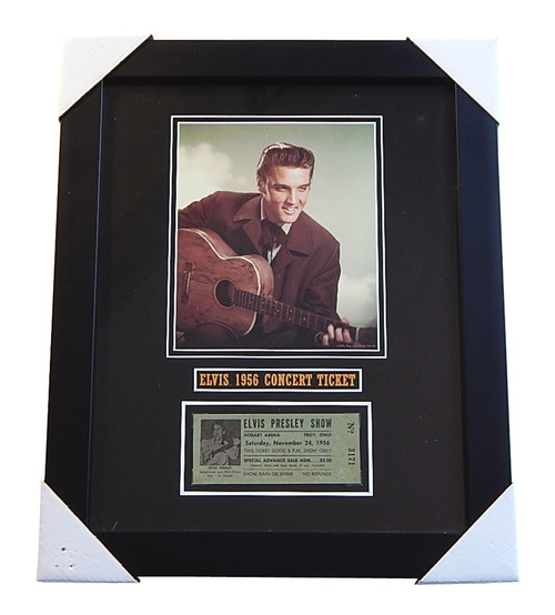 Elvis Presley Facsimile Nov 24 1956 Concert Ticket & Photo Framed Repligraph
