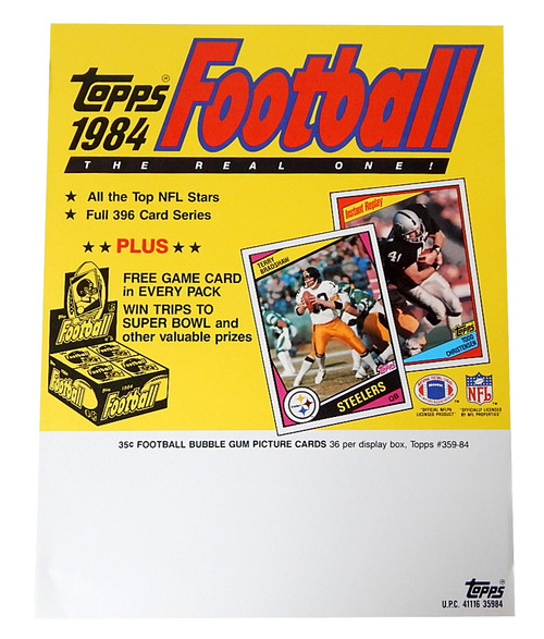 1984 Topps Football Wax Box Order Sell Sheet 8.5" x 11"