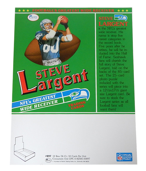 1989 Pacific Steve Largent Football Wax Box Order Sell Sheet