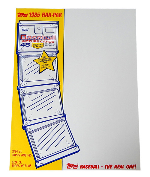 1985 Topps Baseball Rack Packs Order Sell Sheet 8.5" x 11"