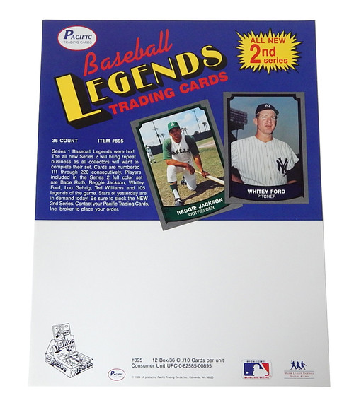 1989 Pacific Baseball Legends Series 2 Wax Box Order Sell Sheet