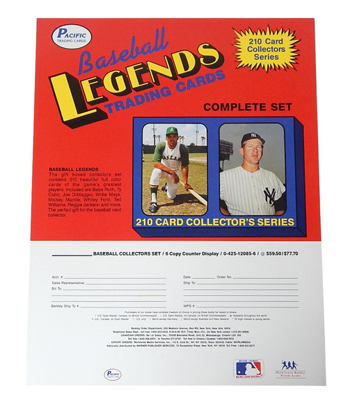 1989 Pacific Baseball Legends Complete Set Order Sell Sheet