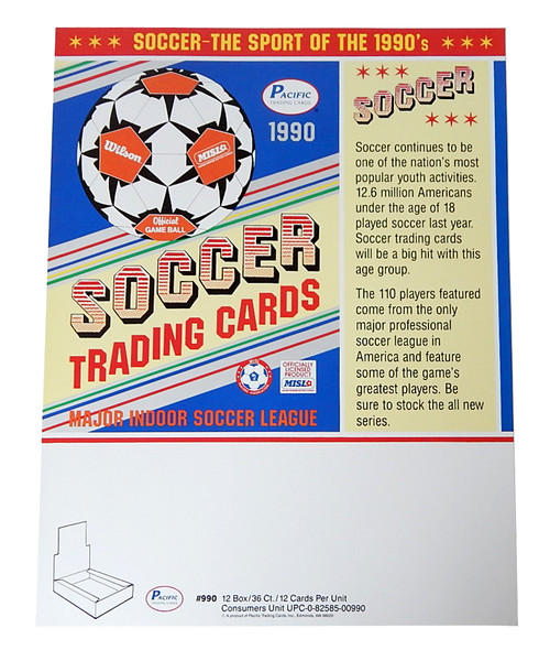 1990 Pacific MISL Soccer Wax Box Order Sell Sheet