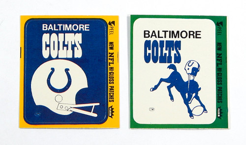 Lot of (2) Different 1979 Fleer Football Team Action Baltimore Colts Stickers