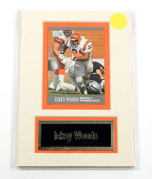 Ickey Woods Bengals Matted Trading Card & Name Plate 5" x 7" Ideal For Framing