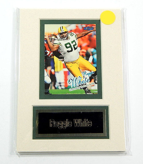 Reggie White Packers Matted Trading Card & Name Plate 5" x 7" Ideal For Framing