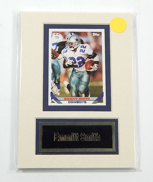 Emmitt Smith Cowboys Matted Trading Card & Name Plate 5" x 7" Ideal For Framing