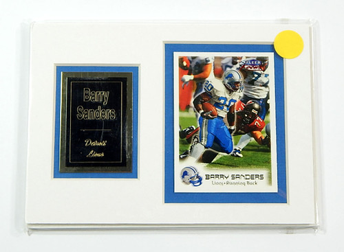 Barry Sanders Lions Matted Trading Card & Name Plate 5" x 7" Ideal For Framing