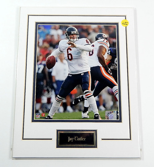 Jay Cutler Bears Matted Photo & Name Plate 11x14 Ideal For Framing