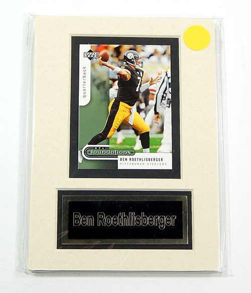 Ben Roethlisberger Matted Trading Card & Name Plate 5" x 7" Ideal For Framing
