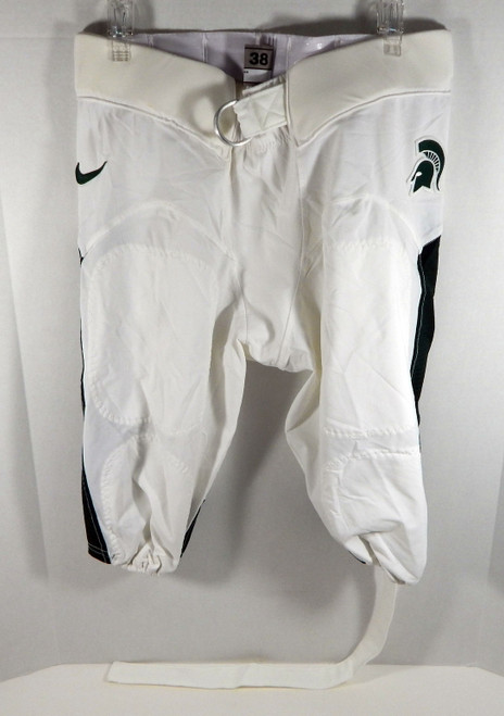 Michigan State Spartans Football Game Issued White Pants W/ Belt Size 38