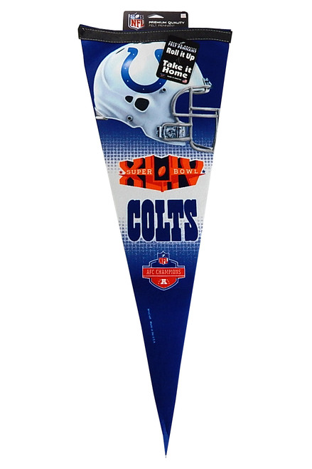2010 Wincraft Indianapolis Colts Super Bowl XLIV Premium Felt Pennant NWT