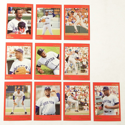 1988 Star Gold Sam Horn Trading Card Set (10) ^ Red Border ^ Boston Red Sox