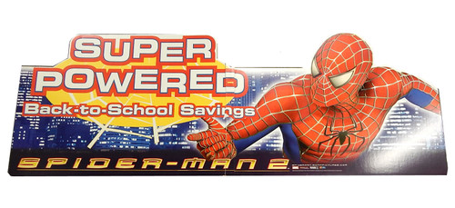 Spider-Man 2 "Super Powered Back To School Savings" Promotional Sign 94.5" x 34"