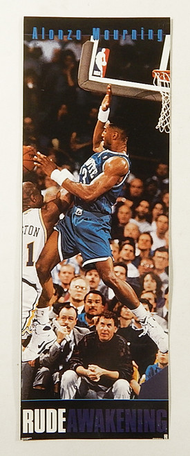 1990s Alonzo Mourning "Rude Awakening" Costacos Mini Promo Poster 10" x 3.5"