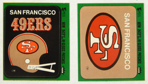 Lot of (2) Diff 1979 Fleer Football Team Action San Francisco 49ers Stickers