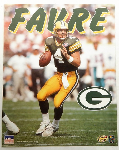 1997 Brett Favre Green Bay Packers Starline Poster 16" x 20" ^ NFL Football