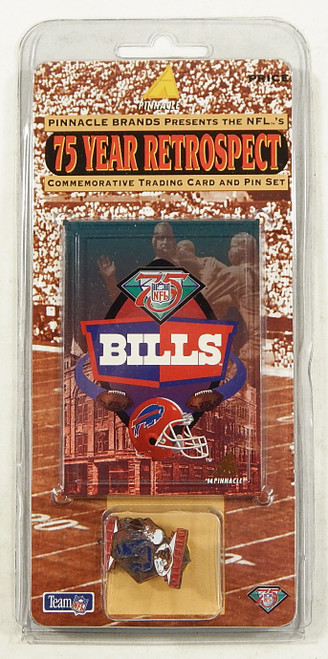 1994 Pinnacle 75 Year Retrospect Buffalo Bills Pin + Card Set NIP ^ NFL Football