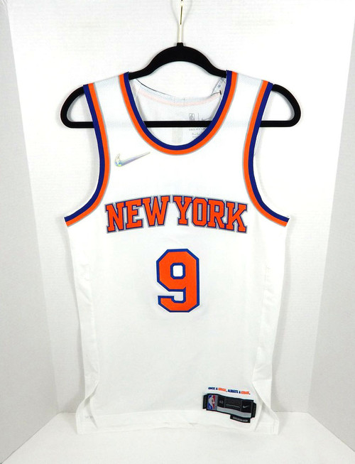 2021-22 Mens New York Knicks RJ Barrett #9 Authentic White Jersey Nike 40