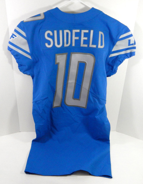 2021 Detroit Lions Nate Sudfeld #10 Game Issued Blue Jersey 42 DP62705