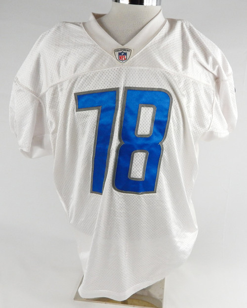 2021 Detroit Lions Tommy Kraemer #78 Game Issued White Practice Jersey 52 70