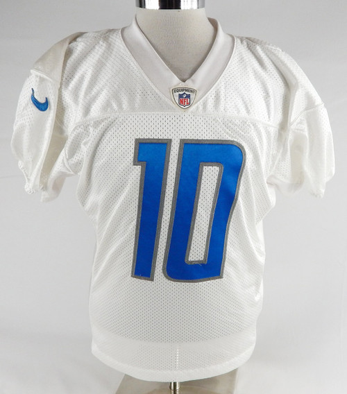 2018 Detroit Lions Brandon Powell #10 Game Used White Practice Jersey 46 3176
