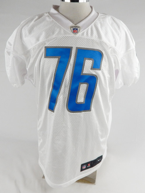 2017 Detroit Lions TJ Lang #76 Game Issued White Practice Jersey 52 DP103177
