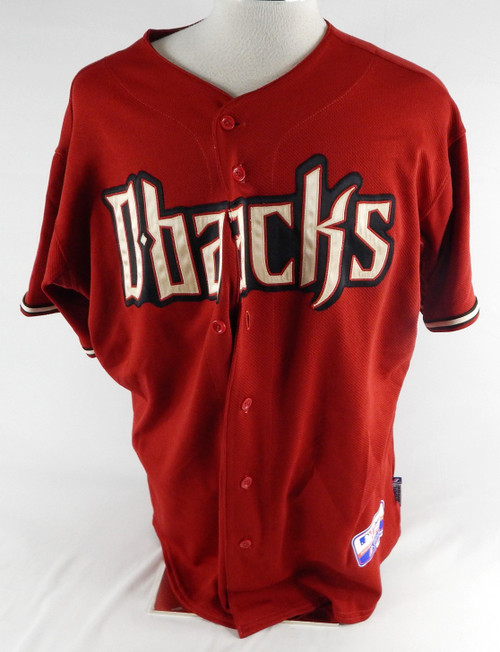 2009 Arizona Diamondbacks Leo Rosales #47 Game Used Red Jersey 48 358