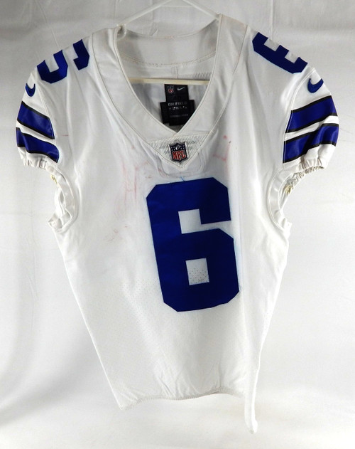 2020 Dallas Cowboys Johnnie Dixon #6 Game Used White Jersey 40 858