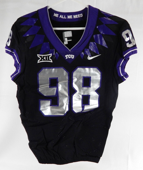 2019-24 Texas Christian TCU Frogs #98 Game Used Black Jersey Football NP R 42 51