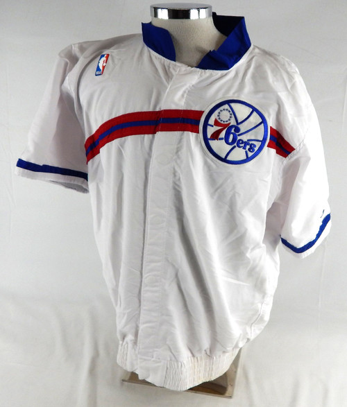 1995-96 Philadelphia 76ers Vernon Maxwell #11 Game Used White Warm Up Jacket 6