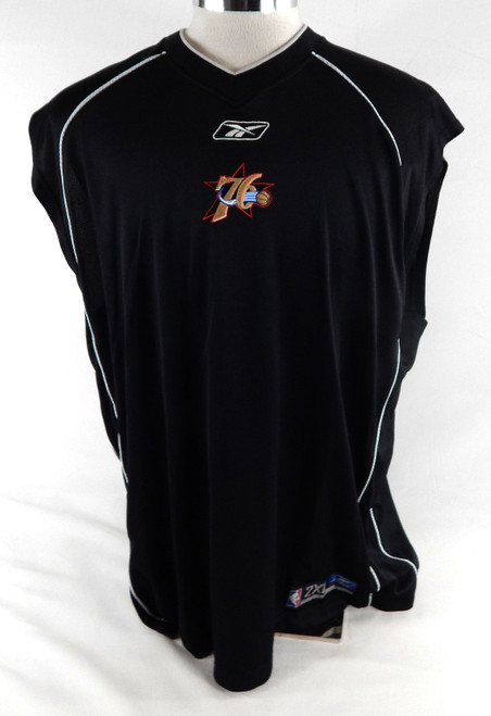 1990s Philadelphia 76ers #12 Game Used Black Tank Top Shirt 2XL 349