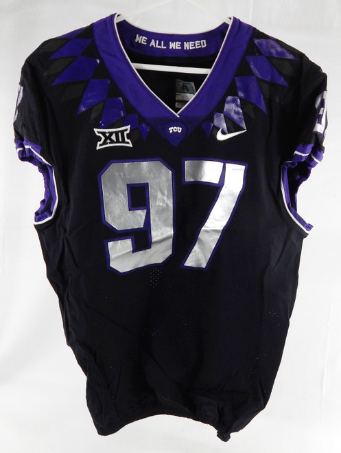 2019-24 Texas Christian TCU Frogs #97 Game Used Black Jersey Football NP R 46 50